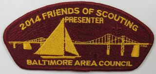 2014 Friends Of Scouting Presenter Baltimore Area Council Csp Mar Bdr.  [c - 1971]