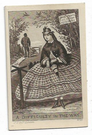 Victorian Cdv Photo Comic Art A Difficulty In The Way London Publisher