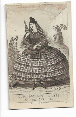 Victorian Cdv Photo Comic Art Our Morning Dress At Seaside London Publisher