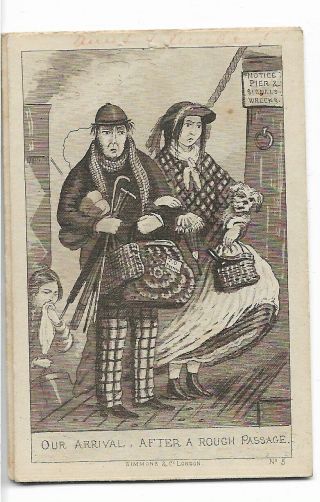 Victorian Cdv Photo Comic Art Our Arrival After Rough Passage London Publisher