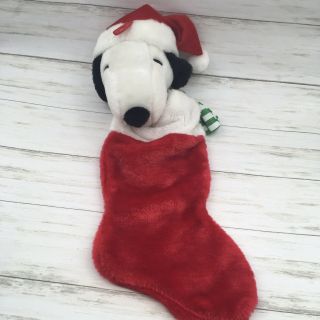 Kurt S.  Adler Peanuts Santa Snoopy Christmas Stocking Plush Character