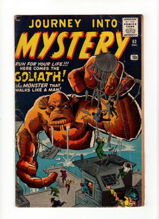 Journey Into Mystery 63 Vintage Marvel Comic Pre - Hero Horror Golden Age 10c
