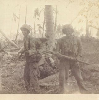 3 Vintage Old Wwii Photos Us Soldiers Fighting In Philippines Rifles Big Guns,