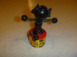 Vintage Felix the Cat,  Collapsable,  Push Button,  Wooden Animatioin Character Toy 3
