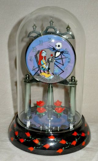 Disney Nightmare Before Christmas Porcelain Clock Jack & Sally W/box