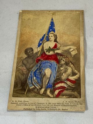 Hand Colored Emancipation Cabinet Card By J.  P.  Soule 1863