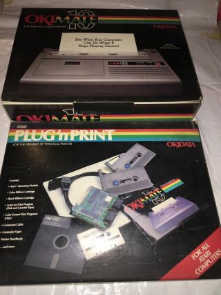 Okimate 10 And Plug N Print For Atari Computer Okidata Vintage Color Printer