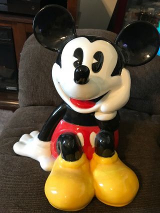 Walt Disney Treasure Craft Mickey Mouse Sitting Down Cookie Jar