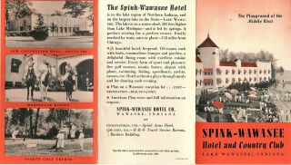 Spink - Wawasee Hotel & Country Club Lake Wawasee In Brochure Photos Circa 1930 