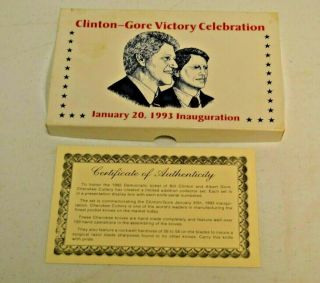 1993 Clinton Gore Victory Celebration Inauguration 2 Pocket Knife Set w/COA 2