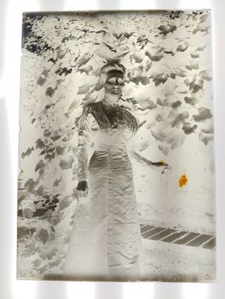 5x7 Glass Negative Vintage Proper Lady.  Circa 1901