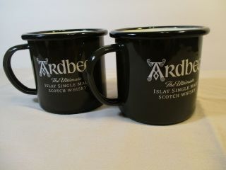 Set Of 2 Metal Ardbeg Scotch Whiskey Handled Cups Mugs