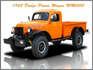 1968 Dodge Power Wagon Pickup Truck Metal Sign: Fully Restored Wm - 300