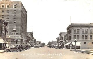 Huron Sd Dakota Avenue Business District Old Cars In 1926 Rppc Postcard