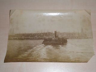 1880s Photograph Of Liverpool Ferry Crossing To Liverpool By Valentines