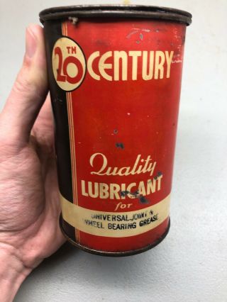 Vintage 20th Century Quality Lubricant Grease Metal Motor Oil Can