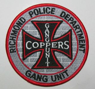 Virginia State Richmond City Police Rpd Gang Unit Detective Patch