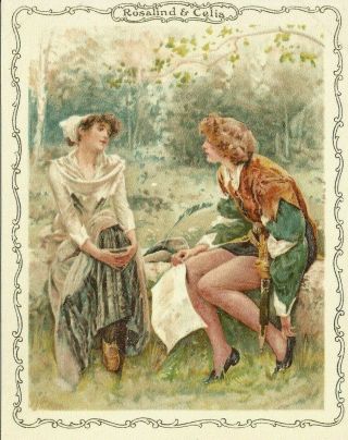 Cw Faulkner Shakespeare Rosalind Celia As You Like It Art 1905 Postcard 13