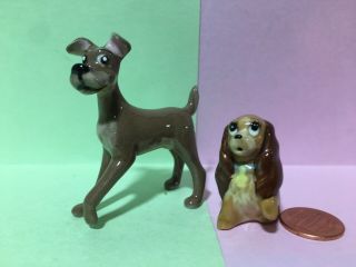Lady & Tramp Disney Dog Characters Hagen Renaker Ca Pottery Miniature Figurines