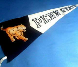 Vintage Penn State Nittany Lions Football Pennant Wool Soft Felt Lion Mascot