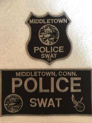 Connecticut Middle Town Swat Police Black Uniform Patch Set