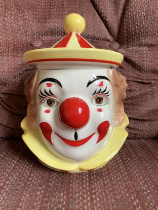 Clown Cookie Jar 1960s Py Japan