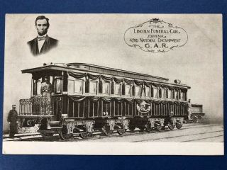 Lincoln Funeral Car.  1908.  Antique Vintage Postcard.  Collector 