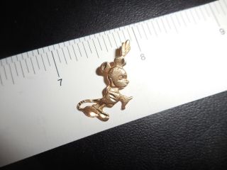 Vintage Mickey Mouse 14k Gold Charm / Pendant Solid Yellow Gold