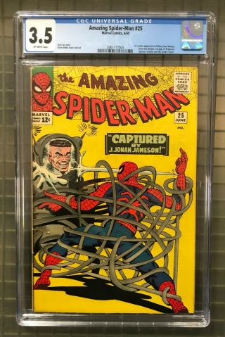 Spider - Man 25 Marvel 1965 Cgc 3.  5 Mary Jane Watson 1st Cameo Appearance