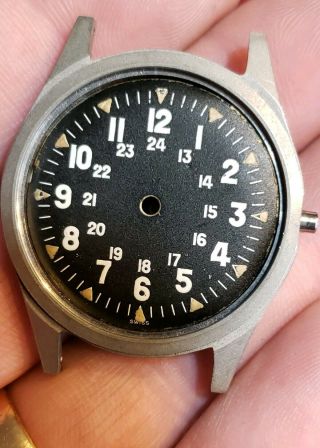 Vintage Benrus Military Issue Wrist Watch Case And Dial.  Dtu 2ap.  Vietnam