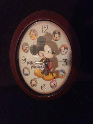 Vintage Mickey Mouse Disney 15 " X 12 " Oval Wall Clock