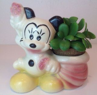 Disney Mickey Mouse Planter Figurine American Bisque Leeds Vintage 1950 