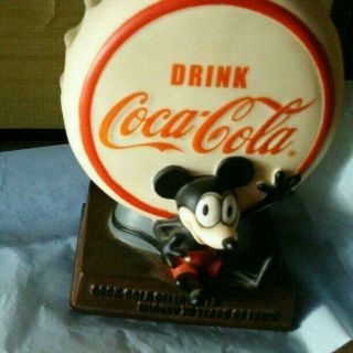Micky Mouse Piggy Bank Coca Cola Collaboration Vintage Disney Coin Bank