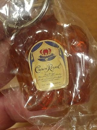 Crown Royal Bottle Key Chain In Plastic Old Stock