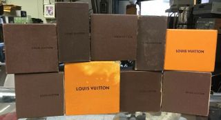 9 Vintage Authentic Louis Vuitton Empty Gift Boxes Orange & Brown