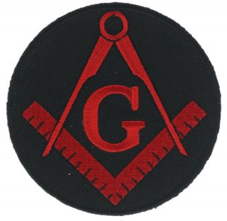 Mason Masonic Red Black 3 Inch Square And Compass Patch Ivan4290 F3d1c