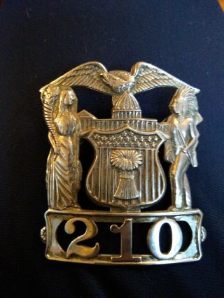 1 Vintage Police Illinois Excelsior Hat Badge Retired Numbered Eagle Indian Detl