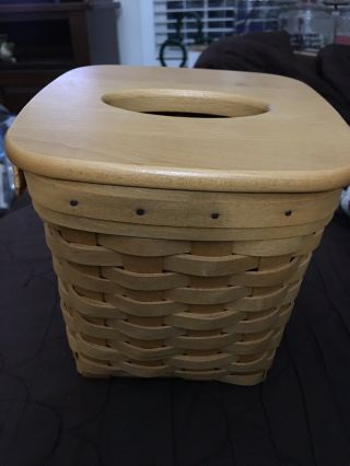 2000 Longaberger Tissue Basket With Lid