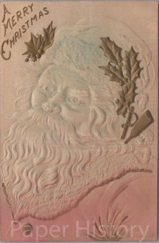 C.  1907 Vintage Santa Claus Postcard Christmas Airbrushed Embossed P.  Sanders