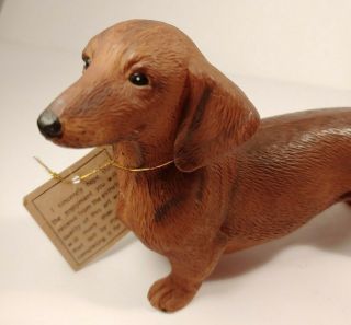 Vintage Lefton Dachshund Dog Figurine Weiner Porcelain Puppy C.  1950s