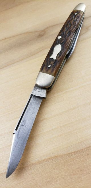 Vintage Remington Umc R6723 Jigged Bone Splitback Whittler Pocket Knife Usa