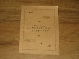 1927 Thayer County,  Ne Educational Directory - School Boards,  Teachers With Salary