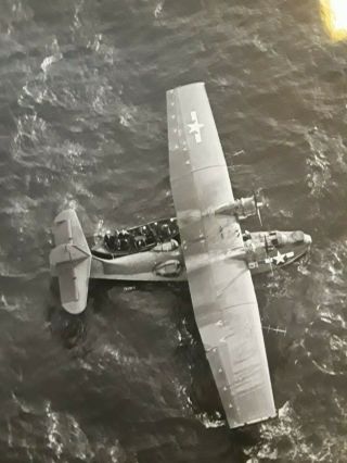 2 ORIG 8x10 WW2 photo SAR PBY Catalina seaplane rescue at sea US Navy 2