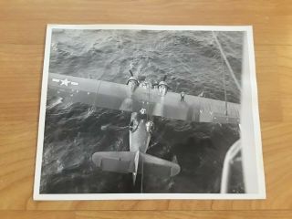Orig 8x10 Ww2 Photo Sar Pby Catalina Seaplane Rescue At Sea Us Navy