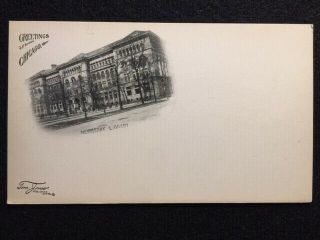1898 Newberry Library " Greetings From Chicago " {unused} Private Mailing Card