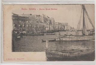 Malta Valletta Marina Grand Harbour Court Postcard Unposted C1903/05 G Modiano