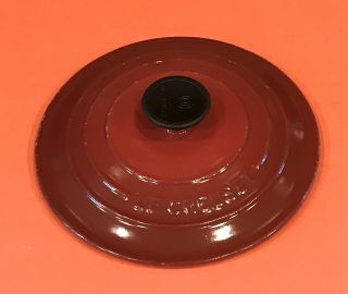 Le Creuset 18 Red 7 " Round Cast Iron Enamel Vented Lid Only Made In France