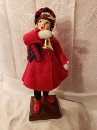 Vintage Simpich Character Doll - Teenage Girl Caroler Bell Ringer 1985