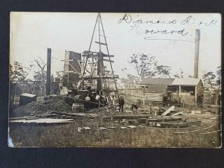 Australia Diamond Drill Howard Miners Equipment Vintage Real Photo Postcard