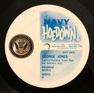 George Jones,  Tammy Wynette Navy Hoedown Rare Live Radio Show Transcription Lp